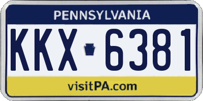 PA license plate KKX6381