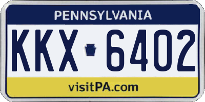 PA license plate KKX6402