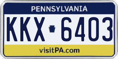 PA license plate KKX6403