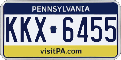 PA license plate KKX6455