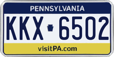 PA license plate KKX6502