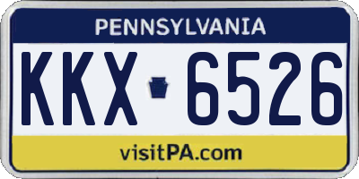 PA license plate KKX6526