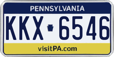PA license plate KKX6546