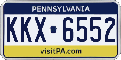 PA license plate KKX6552