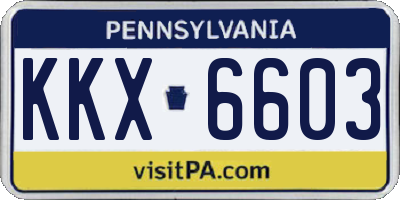 PA license plate KKX6603
