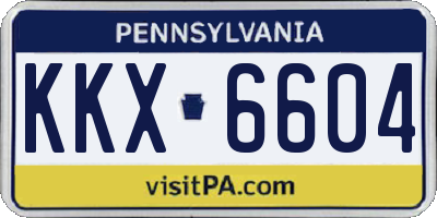 PA license plate KKX6604