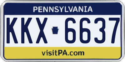 PA license plate KKX6637