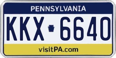 PA license plate KKX6640