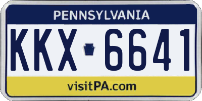 PA license plate KKX6641