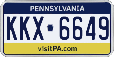 PA license plate KKX6649