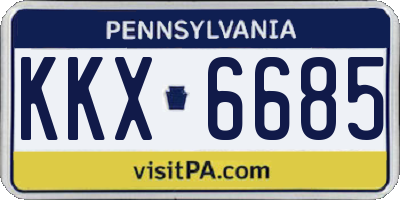 PA license plate KKX6685