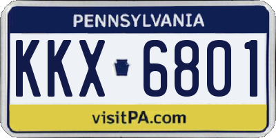 PA license plate KKX6801