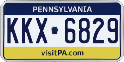 PA license plate KKX6829