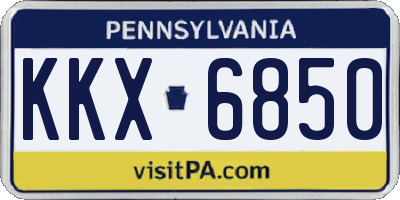 PA license plate KKX6850