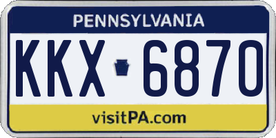 PA license plate KKX6870