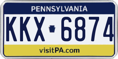 PA license plate KKX6874