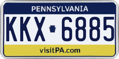 PA license plate KKX6885