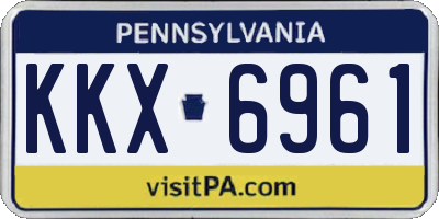 PA license plate KKX6961