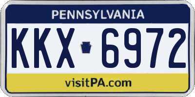 PA license plate KKX6972