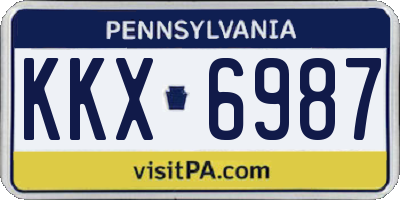 PA license plate KKX6987