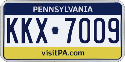 PA license plate KKX7009