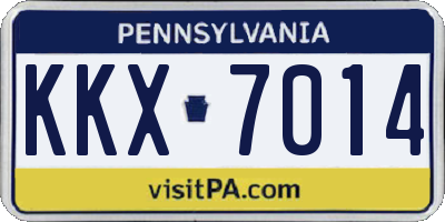 PA license plate KKX7014