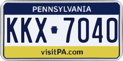 PA license plate KKX7040