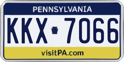 PA license plate KKX7066