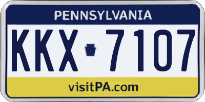 PA license plate KKX7107