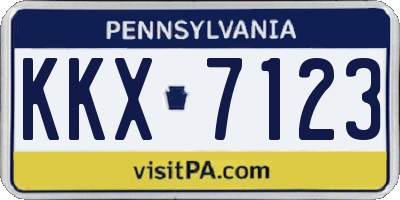 PA license plate KKX7123