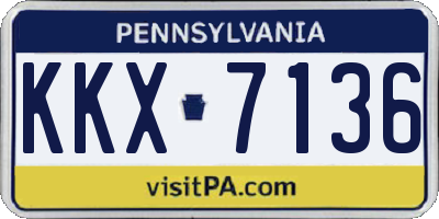 PA license plate KKX7136