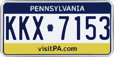 PA license plate KKX7153