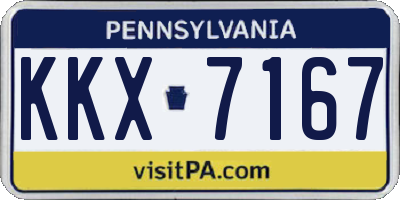 PA license plate KKX7167