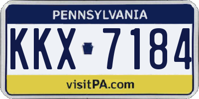 PA license plate KKX7184