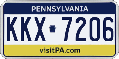 PA license plate KKX7206
