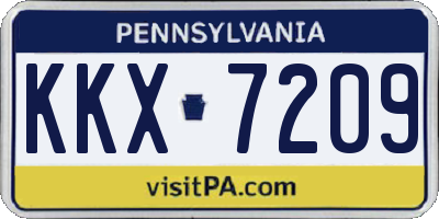 PA license plate KKX7209