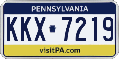 PA license plate KKX7219