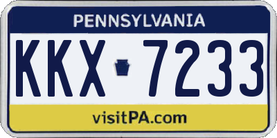 PA license plate KKX7233