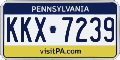 PA license plate KKX7239
