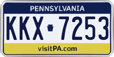 PA license plate KKX7253