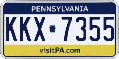 PA license plate KKX7355