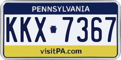 PA license plate KKX7367