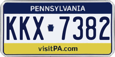 PA license plate KKX7382
