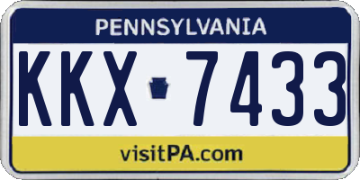 PA license plate KKX7433