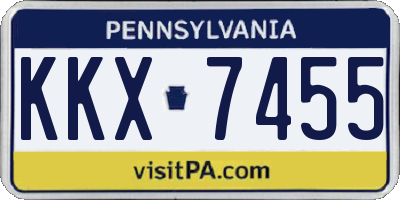 PA license plate KKX7455