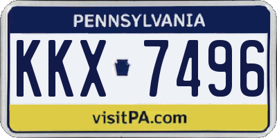 PA license plate KKX7496