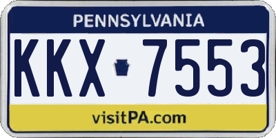 PA license plate KKX7553