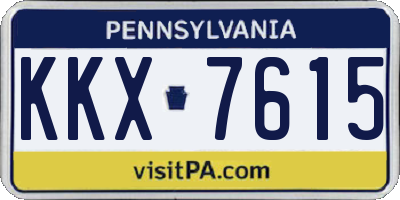 PA license plate KKX7615