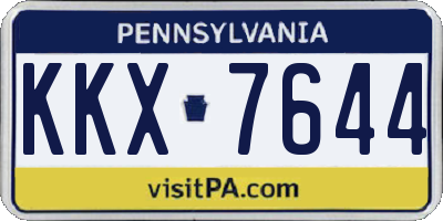 PA license plate KKX7644