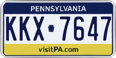 PA license plate KKX7647